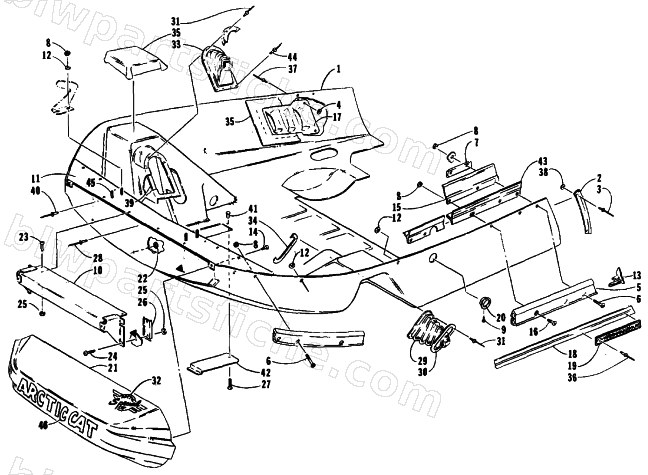BELLY PAN AND NOSE CONE ASSEMBLIES diagram