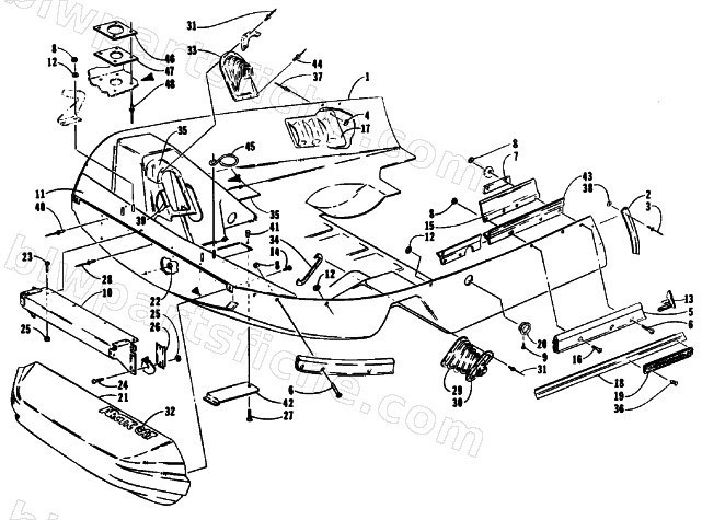 BELLY PAN AND NOSE CONE ASSEMBLIES diagram