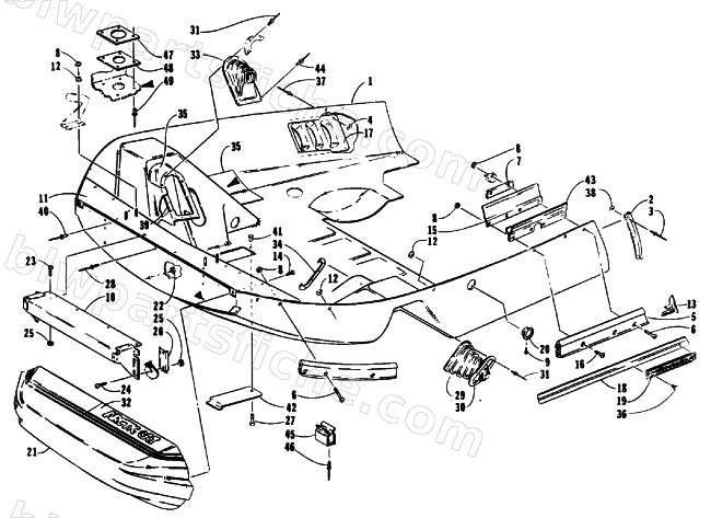 BELLY PAN AND NOSE CONE ASSEMBLIES diagram