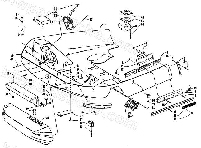 BELLY PAN AND NOSE CONE ASSEMBLIES diagram