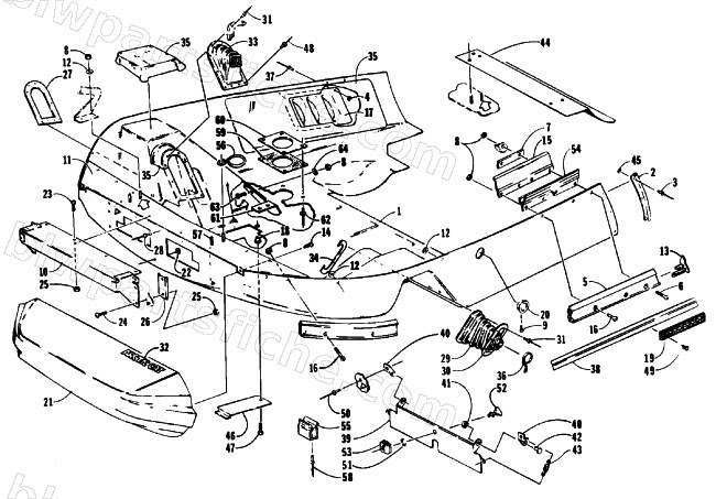 BELLY PAN AND NOSE CONE ASSEMBLIES diagram