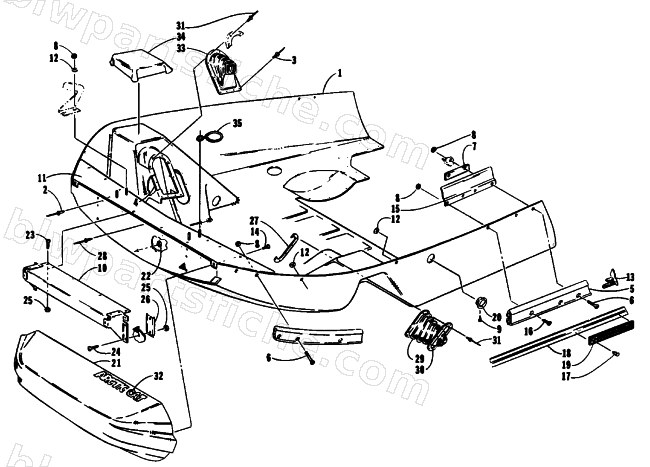 BELLY PAN AND NOSE CONE ASSEMBLIES diagram