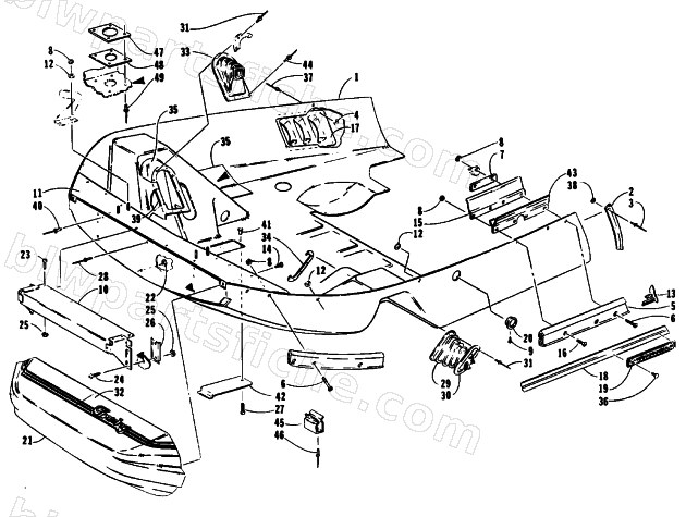 BELLY PAN AND NOSE CONE ASSEMBLIES diagram
