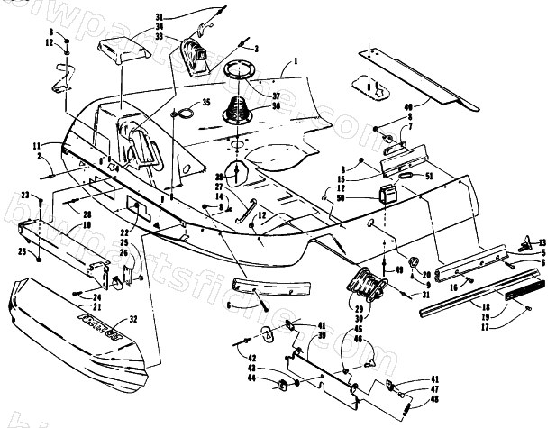 BELLY PAN AND NOSE CONE ASSEMBLIES diagram