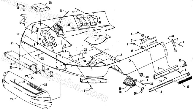 BELLY PAN AND NOSE CONE ASSEMBLIES diagram