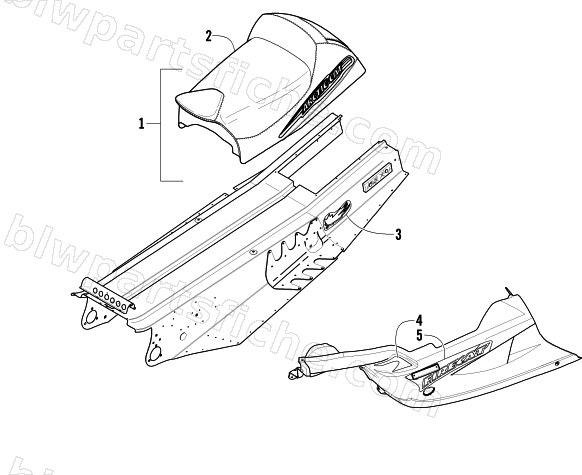 BELLY PAN, TUNNEL, AND SEAT ASSEMBLIES diagram
