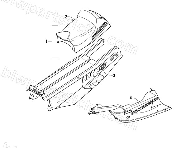 BELLY PAN, TUNNEL, AND SEAT ASSEMBLIES (Patriot) diagram