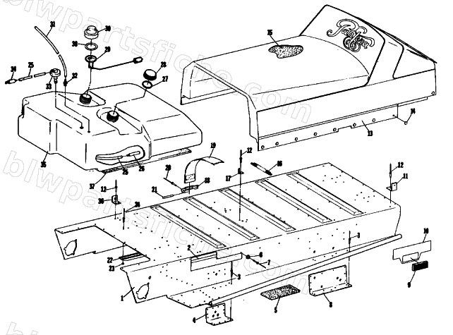 BODY, GAS TANK AND SEAT diagram