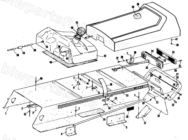 BODY, GAS TANK, TAILLIGHT & SEAT diagram