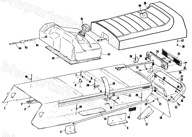 BODY, GAS TANK, TAILLIGHT & SEAT diagram