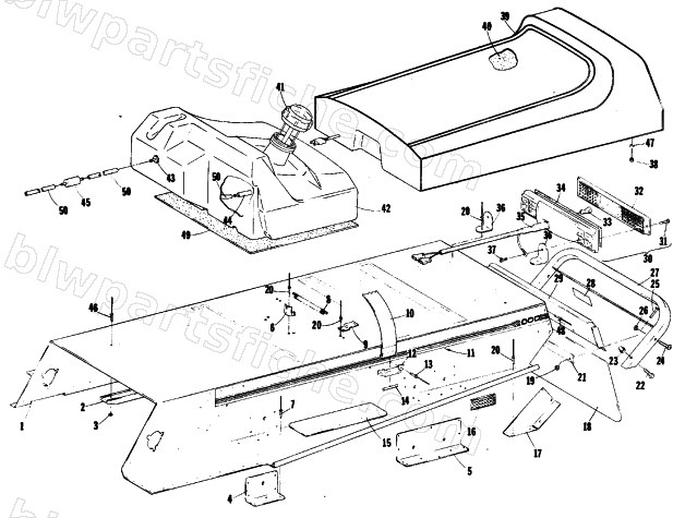 BODY, GAS TANK, TAILLIGHT & SEAT diagram