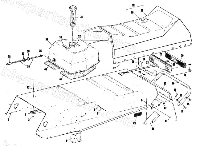 BODY, GAS TANK, TAILLIGHT & SEAT diagram