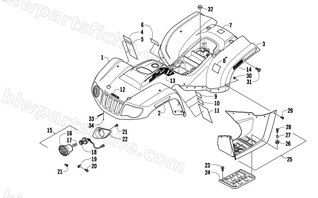 BODY PANEL AND HEADLIGHT ASSEMBLY diagram