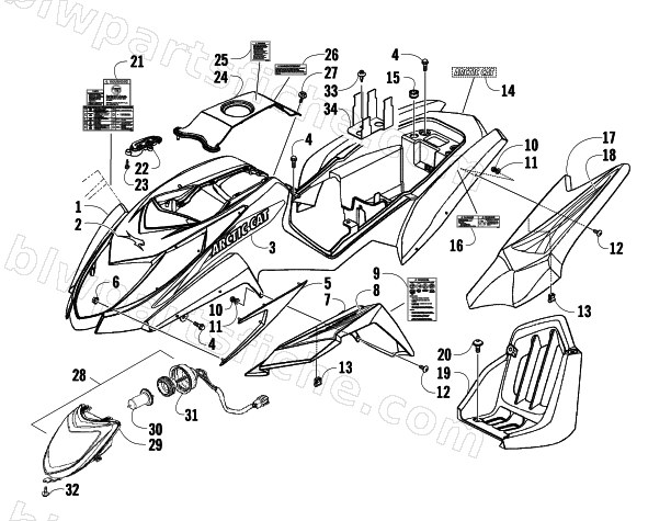 BODY PANEL AND HEADLIGHT ASSEMBLY diagram