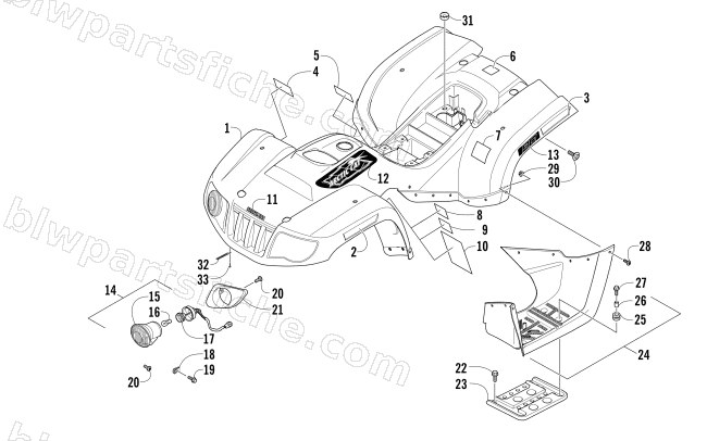 BODY PANEL AND HEADLIGHT ASSEMBLY diagram