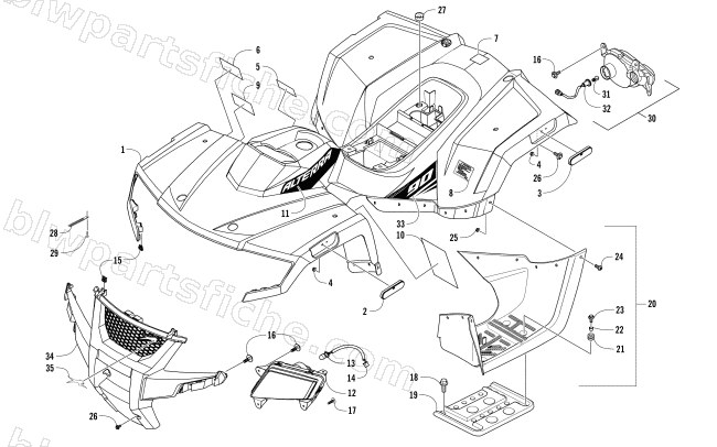BODY PANEL AND HEADLIGHT ASSEMBLY diagram