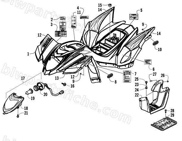 BODY PANEL AND HEADLIGHT ASSEMBLY diagram