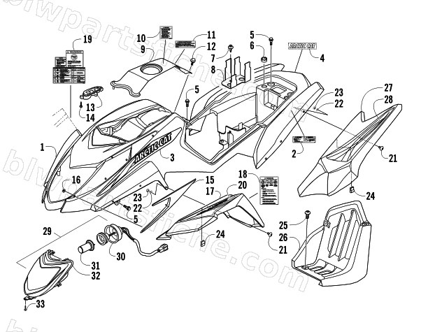 BODY PANEL AND HEADLIGHT ASSEMBLY diagram