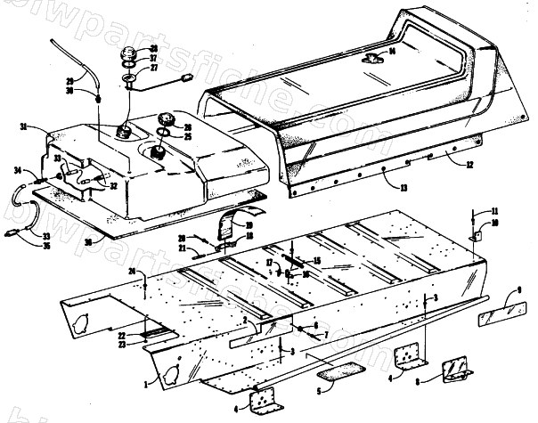 BODY, SEAT, AND GAS TANK diagram