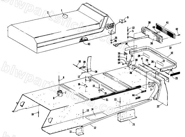 BODY, SEAT, TAILLIGHT AND REAR BUMPER diagram