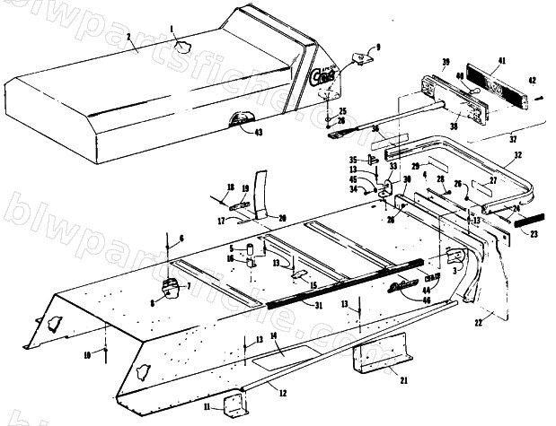 BODY, SEAT, TAILLIGHT AND REAR BUMPER diagram