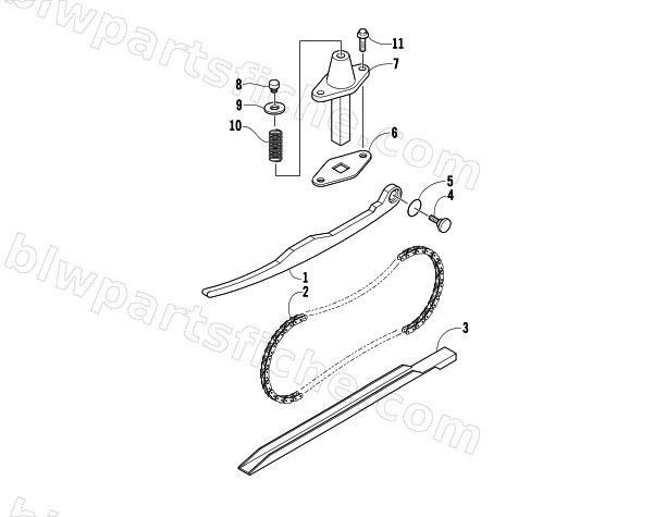 CAM CHAIN AND TENSIONER ASSEMBLY diagram