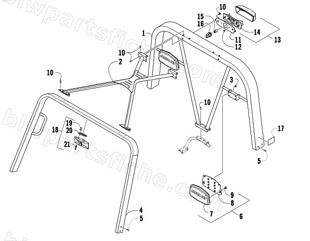 CANOPY AND TAILLIGHT ASSEMBLY diagram