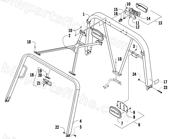 CANOPY AND TAILLIGHT ASSEMBLY diagram