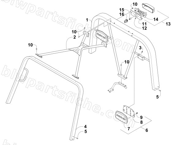 CANOPY AND TAILLIGHT ASSEMBLY diagram