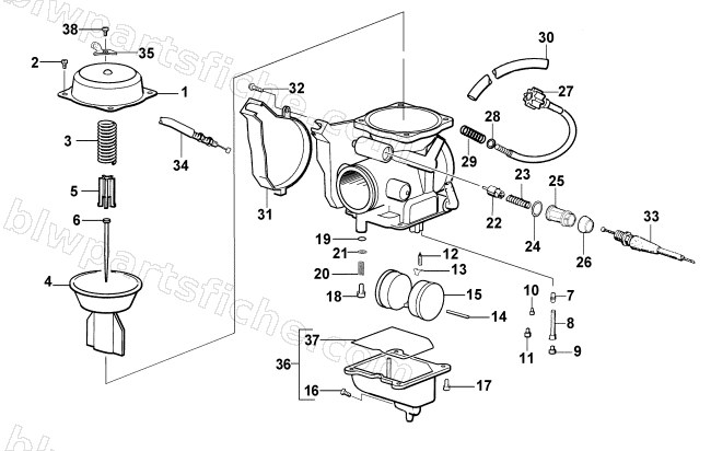 CARBURETOR (300 cc) diagram