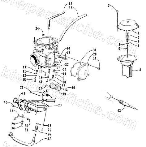 CARBURETOR (400 cc) diagram
