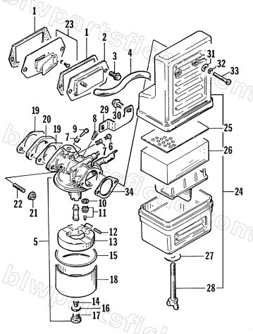 CARBURETOR AND AIR CLEANER diagram