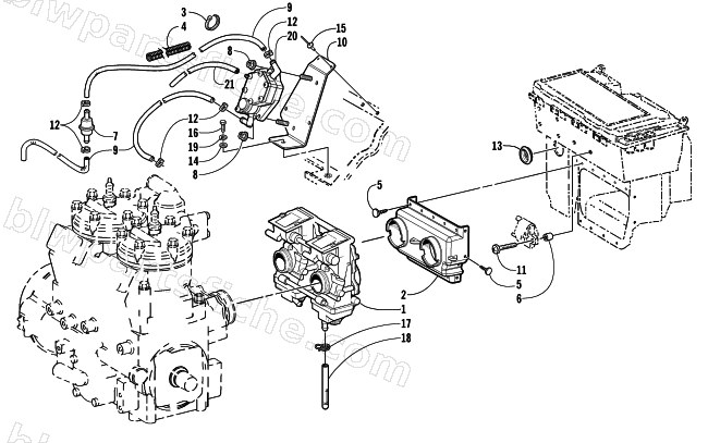 CARBURETOR AND FUEL PUMP ASSEMBLY diagram