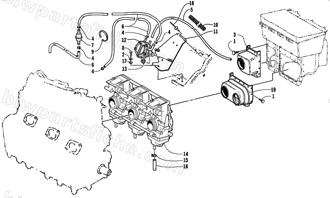 CARBURETOR AND FUEL PUMP ASSEMBLY diagram