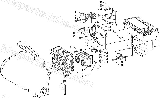 CARBURETOR AND FUEL PUMP ASSEMBLY diagram