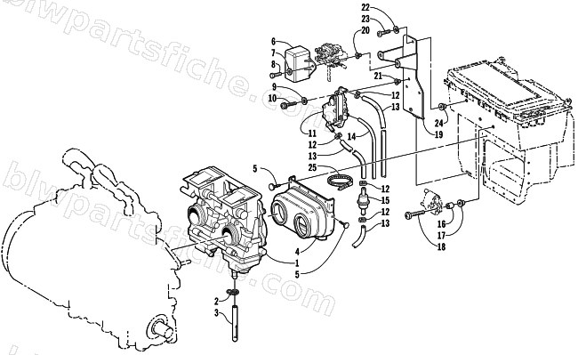 CARBURETOR AND FUEL PUMP ASSEMBLY diagram