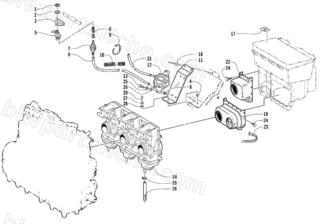 CARBURETOR AND FUEL PUMP ASSEMBLY diagram