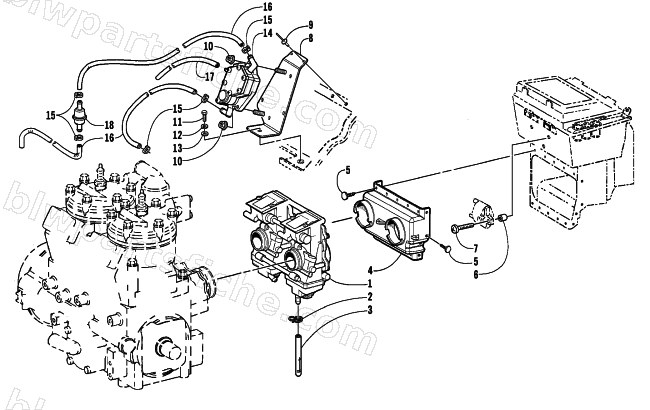 CARBURETOR AND FUEL PUMP ASSEMBLY diagram