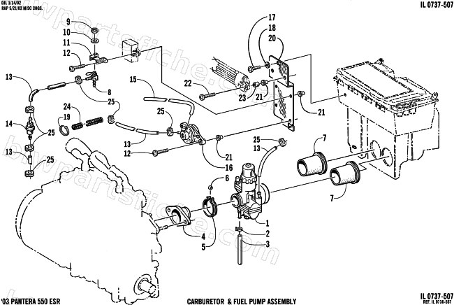 CARBURETOR AND FUEL PUMP ASSEMBLY diagram