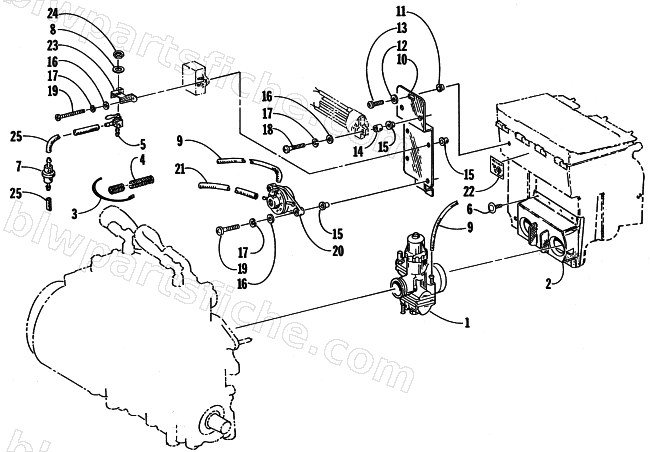 CARBURETOR AND FUEL PUMP ASSEMBLY diagram