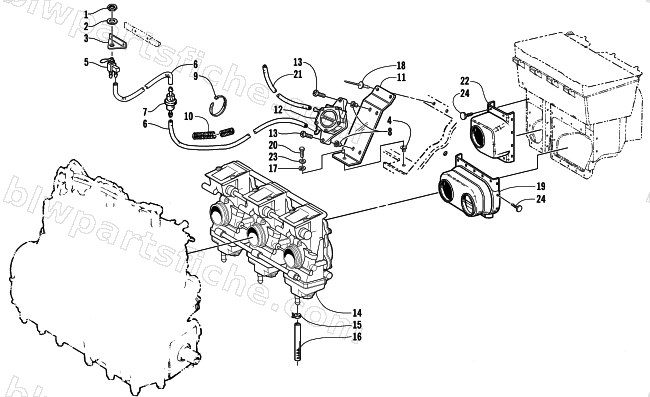 CARBURETOR AND FUEL PUMP ASSEMBLY diagram