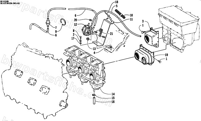 CARBURETOR AND FUEL PUMP ASSEMBLY diagram