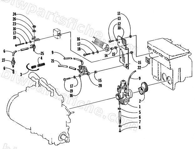 CARBURETOR AND FUEL PUMP ASSEMBLY diagram