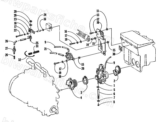 CARBURETOR AND FUEL PUMP ASSEMBLY diagram