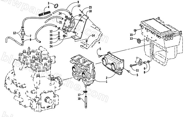 CARBURETOR AND FUEL PUMP ASSEMBLY diagram