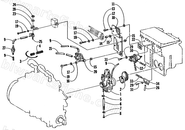 CARBURETOR AND FUEL PUMP ASSEMBLY diagram