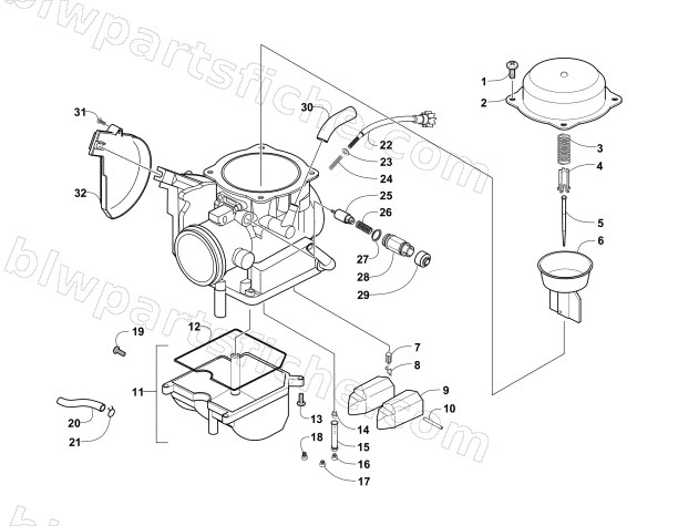 CARBURETOR ASSEMBLY diagram