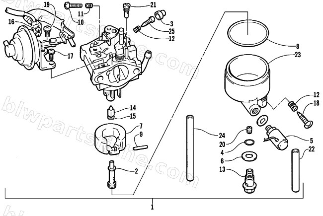 CARBURETOR ASSEMBLY diagram