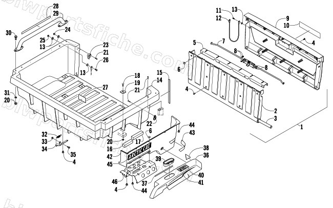 CARGO BOX AND TAILGATE ASSEMBLY diagram