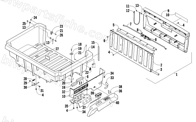 CARGO BOX AND TAILGATE ASSEMBLY diagram
